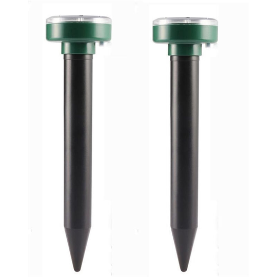 Lifcausal - 2Pcs Solar-powered Waterproof Mole Rat Repellent Sonic Mole Repellent Solar Ultrasonic Expeller Spike Garden Pest Deterrent Solar Insect