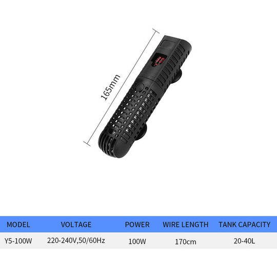 Aquarium Heater Bar Heater Bar with Protective Case Digital Temperature Display Temperature Adjustable Automatic Thermostat (Y5-100w)