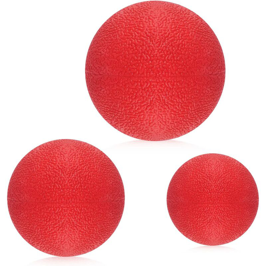 3 Pack Dog Ball Toys, Solid Rubber Chew Toys for Cleaning Pets Teeth for Playing and Exercising (5cm+6cm+7cm)