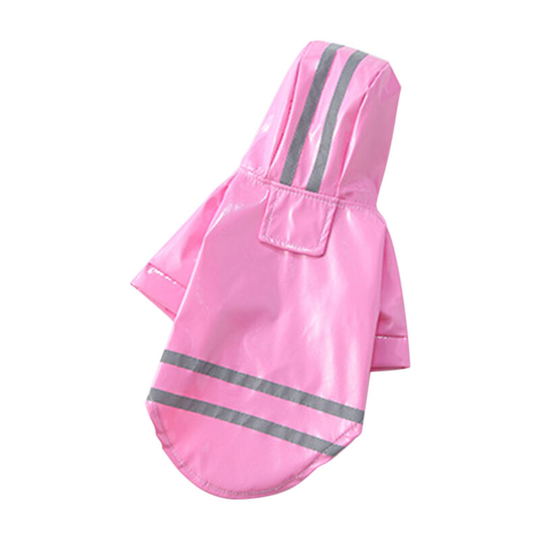 Pet Dog Reflective Raincoat Dog Rain Jacket With Hood Dog Rain Poncho 100% Waterproof Grey Reflective Stripe for Pet,model:Pink l - model:Pink l
