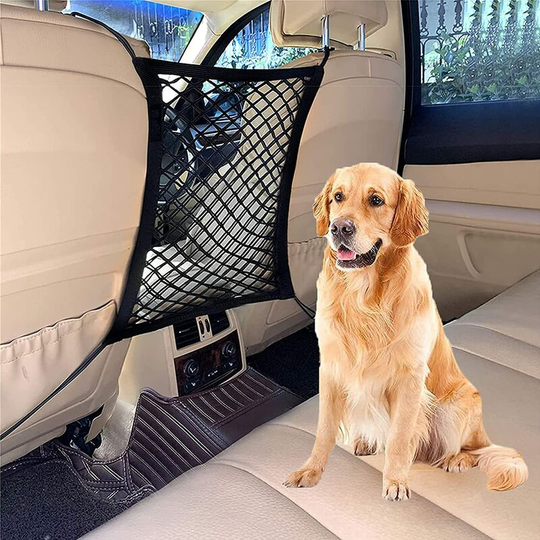 Dog Guards Car Rear Seat Soft Separation Barrier for Dogs, Reduces Distractions While Driving, Double Protective Net Car Rear Seat Safety Block