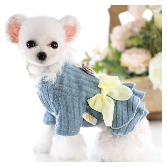 Dog sweater dress knit dog sweater autumn winter warm cute dog sweater, pet clothes autumn and winter dog clothes small perfume skirt pet clothes (1
