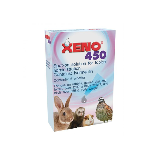 Xeno 450 Spot On Solution Treatment Tube 6 Pipettes For Small Animals
