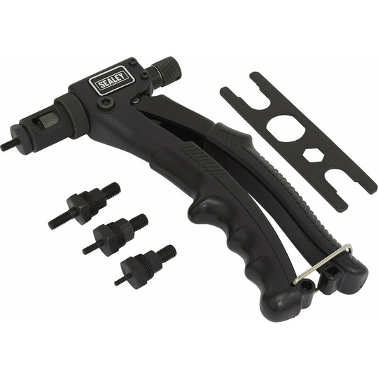 Handheld Threaded Nut Riveter - Adjustable Nozzle 210mm Comfort Grip Rivet Gun