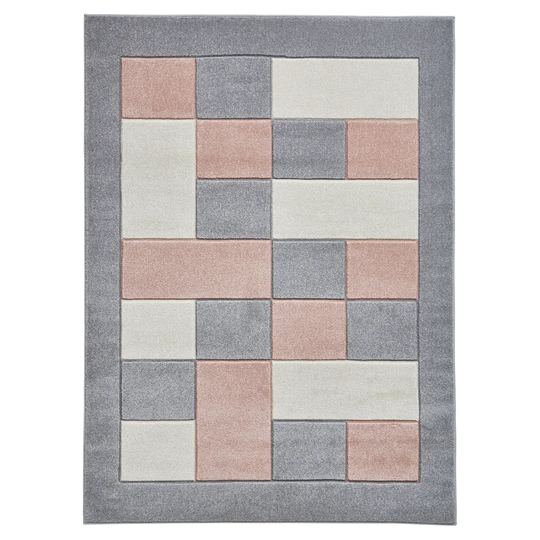 Dickert Tufted Grey/Rose Rug