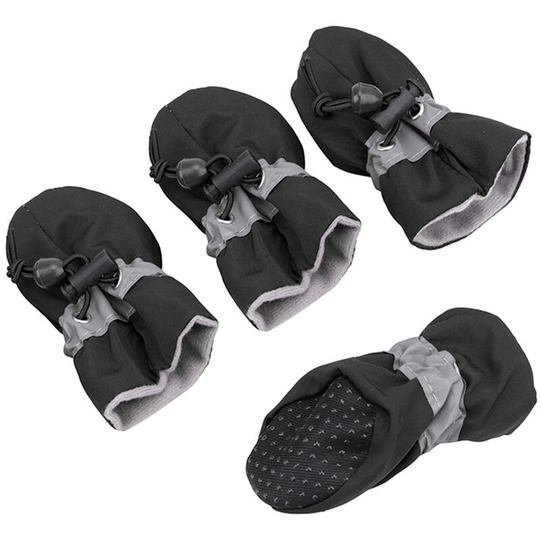 Antiskid Puppy Shoes 4pcs Soft-soled Dog Shoes with Adjustable Drawstring Waterproof Dog Boots Pet Paw Care Protector for Small, Medium Pets