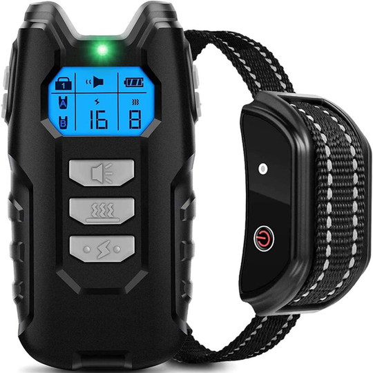 Perle Rare - Dog Training Collar, 600 Meter Range and Keypad Safety Lock, Electric Collar with Sound, Vibration and Shock Modes, IP67 Water Resistant