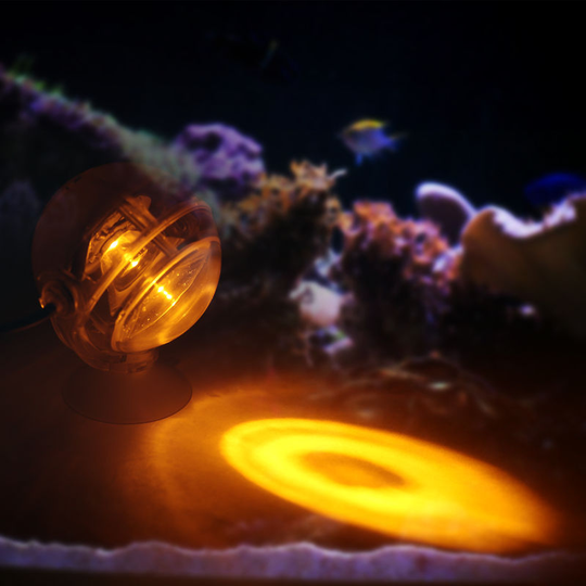 Aquarium Waterproof led Spotlight Submersible Light Convex Lens Design, Yellow - Yellow