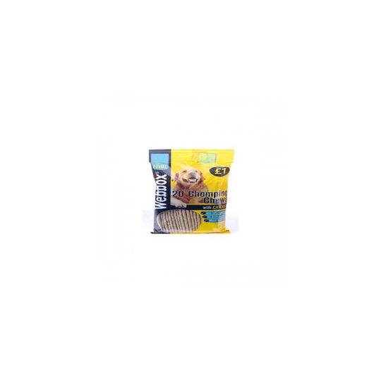 (One Size, Chicken) Webbox Chomping Chews For Dogs (Pack Of 16)