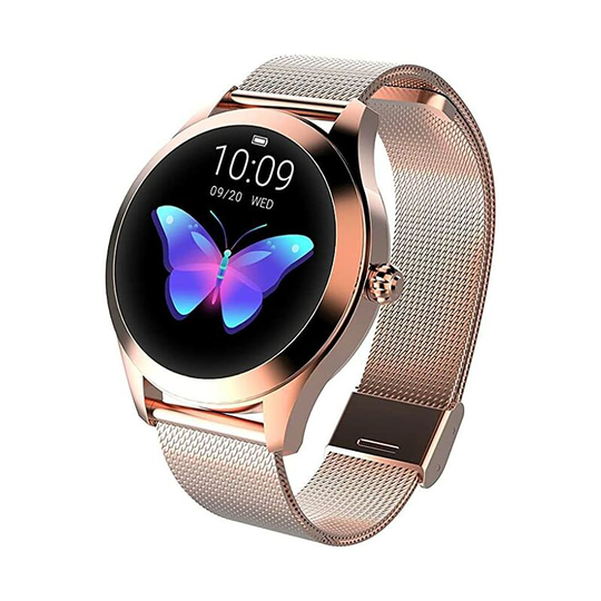 MUFF Round Smartwatch,Clocks,Men's Women's Smartwatch with Heart Rate, Connected Bracelet, Pedometer, Touch, LED Screen, Performance Tracking,