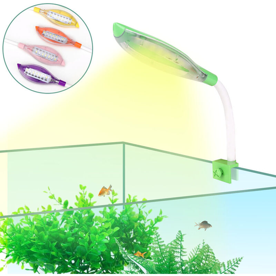 LED Fish Tank Aquarium Clip Light USB Aquarium Lighting High Brightness LED Fish Tank Light Multi-color Aquarium Light (Green - 220V)