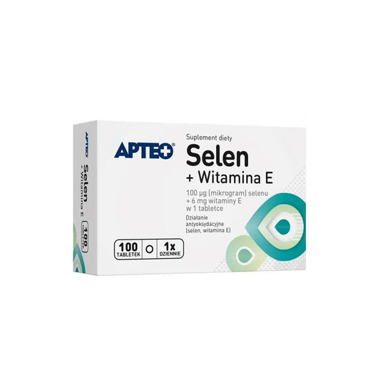 APTEO SELEN Z WIT E 100 TABS SELENIUM VITAMIN E ANTIOXIDANT NATURELL selenium