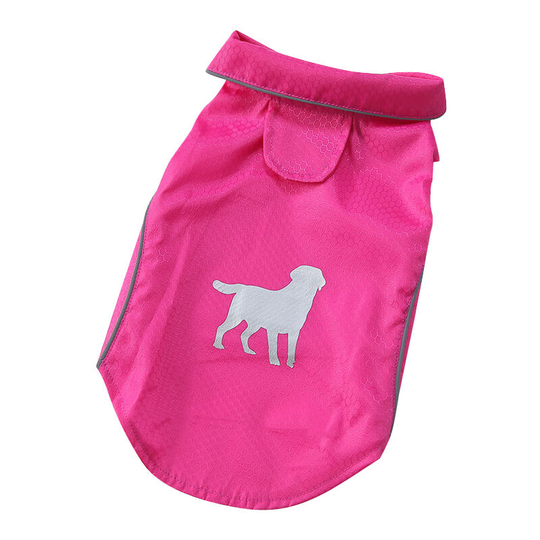 Summer Outdoor Puppy Pet Rain Coat with Reflective Stripe Waterproof Jackets Raincoat for Dogs Cats Apparel Clothes,model:Pink m - model:Pink m