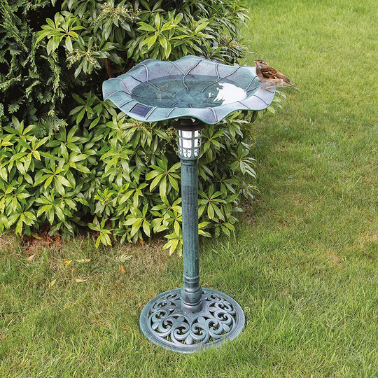 Solar Lit Bird Bath