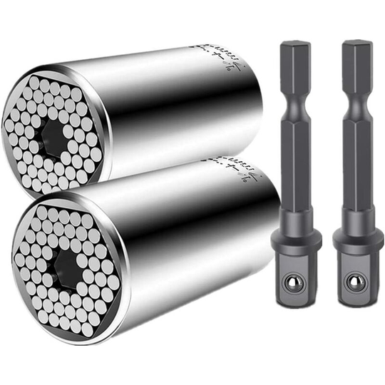 Naxunnn - Universal socket 4pcs - Universal socket key 7-19mm, Haute Gualité Chrome Vanadium, Multifunctional Hand tool Adapter Drill Repair tool