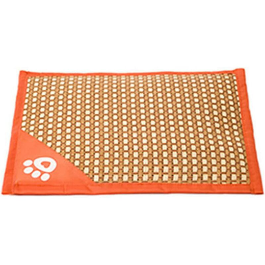Cooling Mat Pad for Pets, Pet Self Cooling Mat Summer Bamboo Fiber Soft Dog Cat Pet Sleeping Cooling Ice Pad Cushion for Dog Cat, Orange,1pc