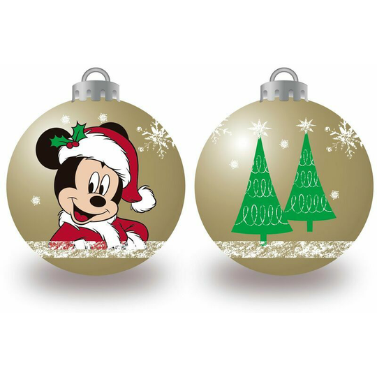 Monly - Set of 10 golden Christmas balls 6cm - Mickey - Taupe
