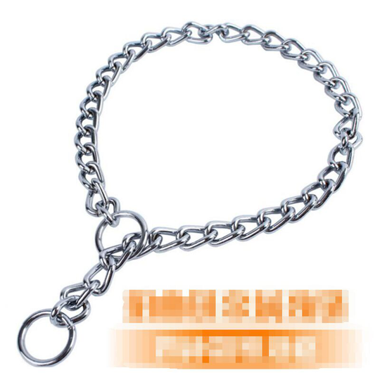 Dog Training Collar Adjustable Choke Collar Solid Steel Metal Snake Chain for Pets (S-3.0mmĂ—55cm)