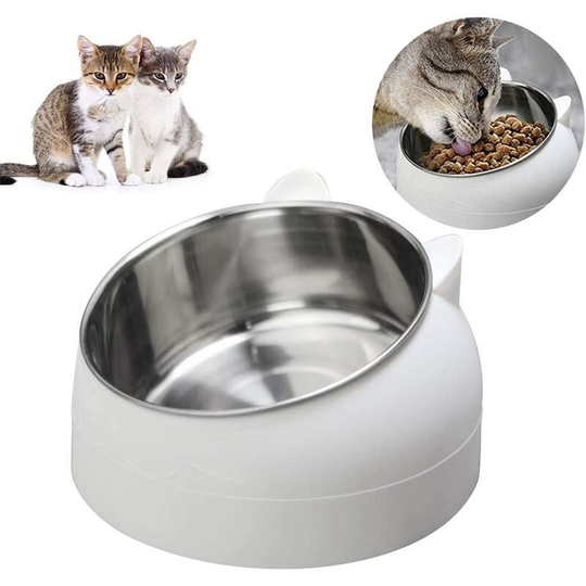 Cat Bowl Set, Cat Feeding Bowls, Non-Slip Stainless Steel Cat Bowls, Cat Feeding Bowls, Cat Feeding Bowls, Sloping Dog Bowls, Puppy Cat Bowl Set,