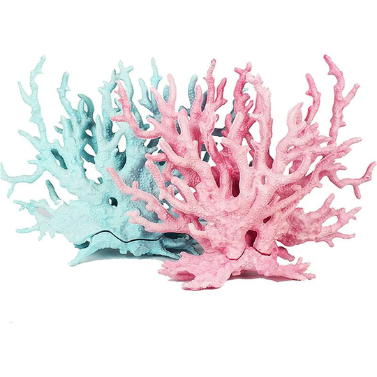 Gift - 2 Pieces Aquarium Coral Ornament Resin Simulation Artificial Coral Grass Artificial Water Plant Plastic Decoration for Aquarium Coral