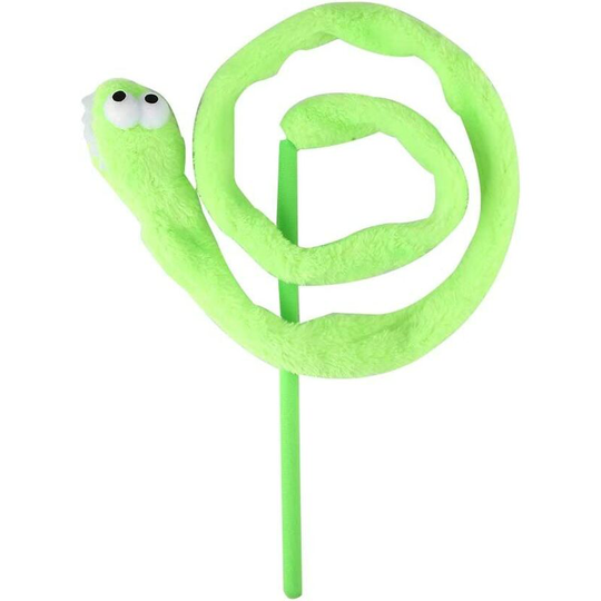 1 Piece Cartoon Snake Pet Teaser, Interactive Cat Toys 3 Color Cat Toy Snake Shape Cat Teaser Funny Cat Kitten Pet Playing Toy(Green)