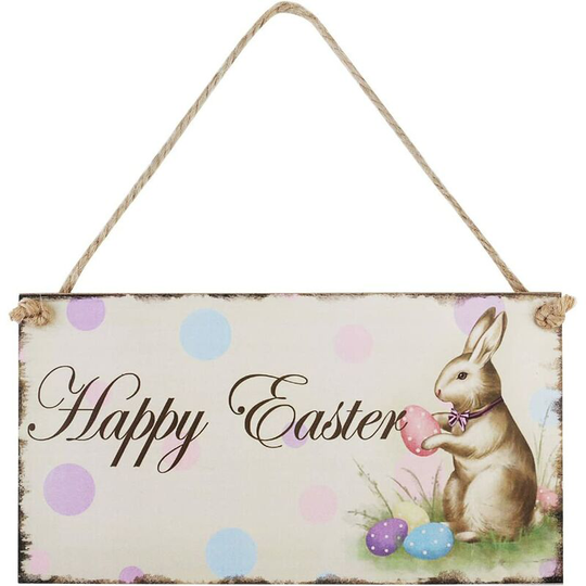 Soekavia - Easter Gift Happy Easter Wooden Plaque Rabbit Hanging Plaque Festival Wall Decorative Door Sign Hanger Home decoration Photo Props favors