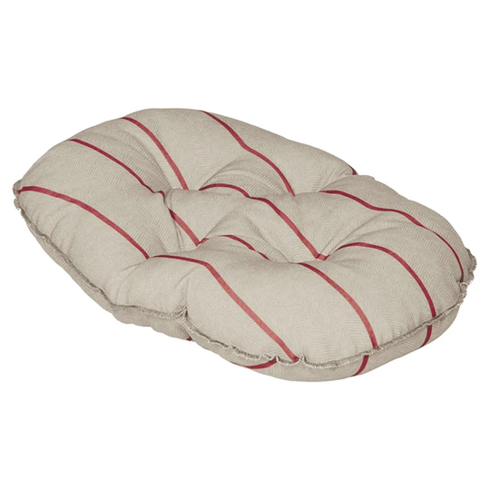 Heritage Herringbone Quilted Pet Mattress in Ivory and Red