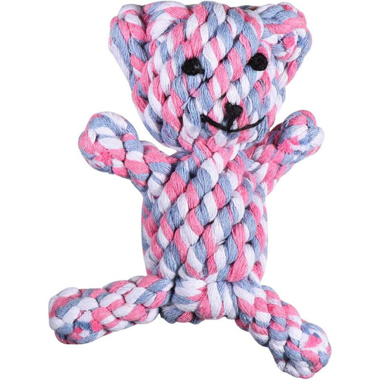 Durable Dog Chew Toys Teeth Cleaning Toy Plush Pet Chew Toys for Dogs Cats (Blue Pink White)
