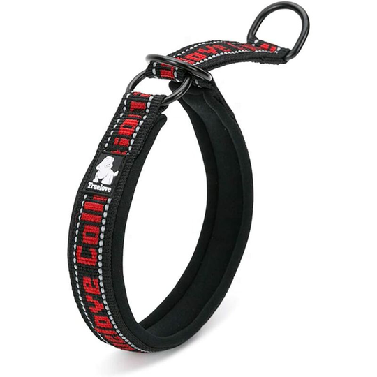 Soft Nylon Padded Dog Collar Breathable Pet Collar with Reflective Bands Adjustable Puppy Colla