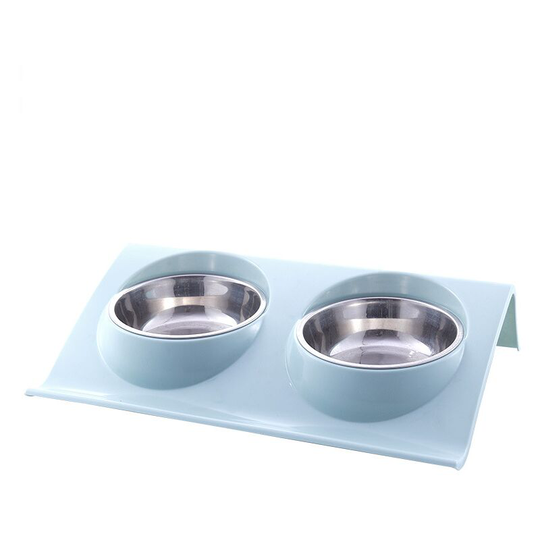 Silicone Pet Bowl Dog Cat Pet Food Storage Bowl Outdoor Travel Portable Puppy Food Container Feeding Tray Blue