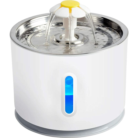 Perle Rare - Cat Water Dispenser, Small Dog Water Dispenser, Cat Drinker with led Light, Stainless Steel Top