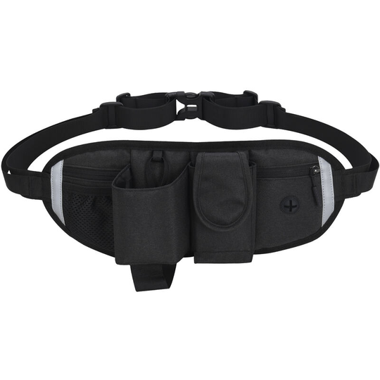 Outdoor Sport Running Waist Bag Fanny Pack Dog Treat Bag Pouch with Water Bottle Holder and Phone Pocket for Walking Hiking Training, Black - Black