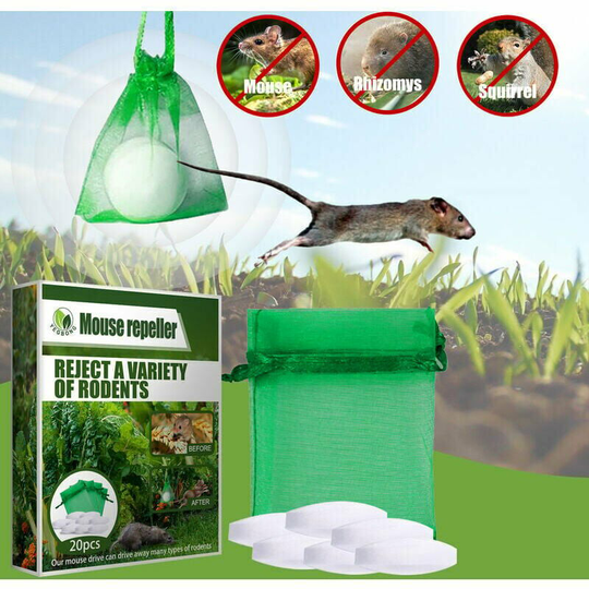 Peppermint Oil Rodent Repellent for Garden Rats and Rat Pest Control (Box of 2, 40 Pieces)