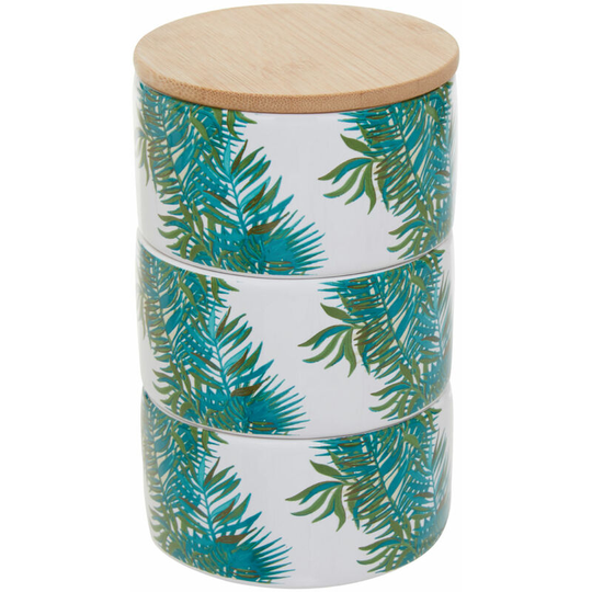 Premier Housewares - Winter Palm Set of Three Stackable Canisters