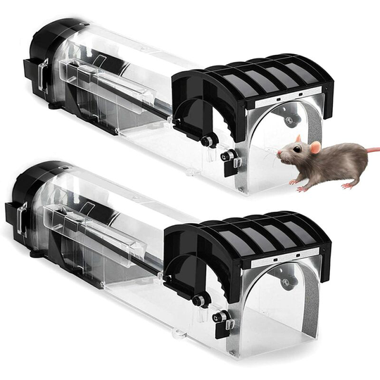 Mouse Trap, Reusable Live Rat Trap, Mouse Catcher for Indoor Outdoor Home Kitchen Garden (2 Pieces)