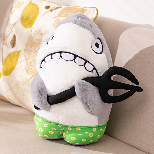 Spoof fish doll sand carving sand melon fork plush toy pillow cloth doll female birthday gift 25cm
