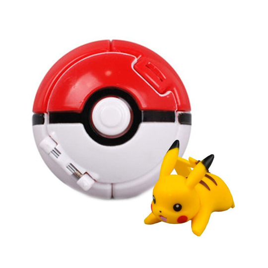 (Pikachu 2) Pokemon Poke Ball Action Figure Model Toys Pikachu Charmander Litten Rockruff