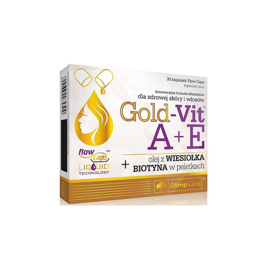 Olimp Gold-Vit A + E z wiesiołkiem i biotyną, 30 kapsułek