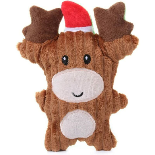Cooer Vocalization Puppy Interactive Sound Toy Santa Claus Dog Chew Toy Christmas Toy (Moose)