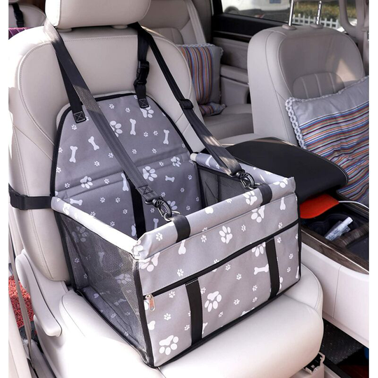 Pet Car Seat for Cats and Cats Car Seat Carrier Bag for Dogs and Cats with Safety Strap and Storage Pocket with Zipper Gray