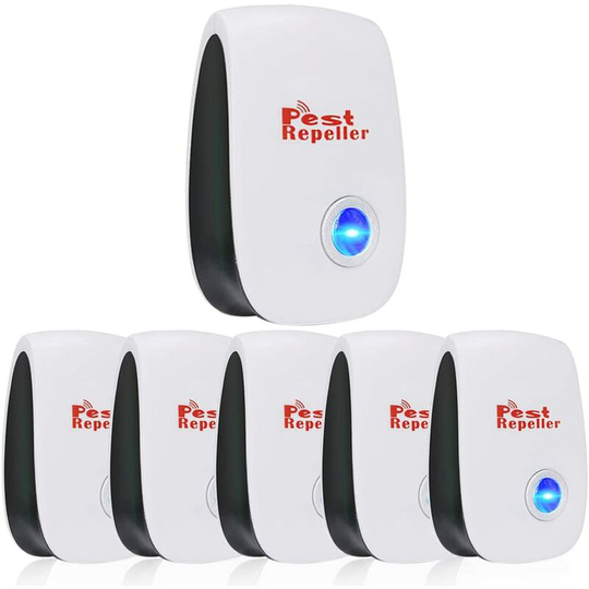 Ultrasonic Insect Rodent Repeller, Mosquito Repeller, Electric Fly Repeller Indoor Mouse Repellent Device, 100% Harmless (6 Packs)