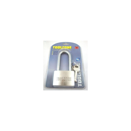 60mm Heavy Duty Long Shackle Padlock With 4 Security Keys Lk024 By Toolzone - - 60mm long padlock security shackle 4 keys heavy duty quality door