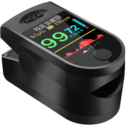 Fingertip Pulse Oximeter Blood Oxygen Saturation & Heart Rate Detection 10s Quick Measure & 8s Auto-off Alarm Function Portable SpO2 & pr Monitor for