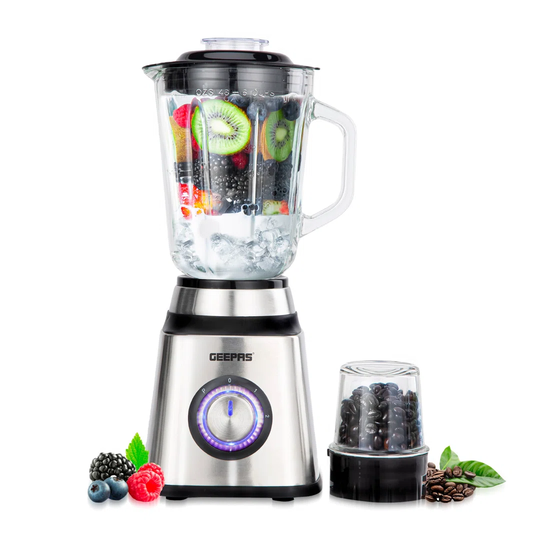 500W 2 in 1 Food Jug Blender with 1.5L Glass Jar