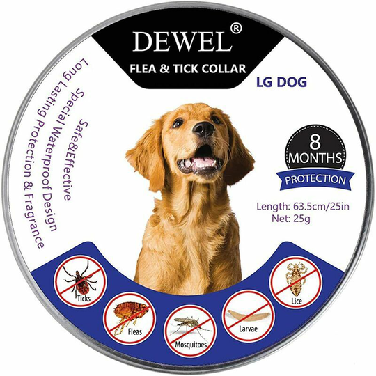 Anti-parasitic collar for animals, effective protection against fleas, ticks and mosquitoes for dogs, cats - dog type