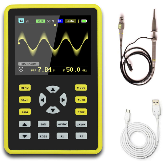 Superseller - 5012H 2.4 Inch Display Screen Handheld Digital Oscilloscope 100MHz Analogs Bandwidth 500Ms Sampling Rate