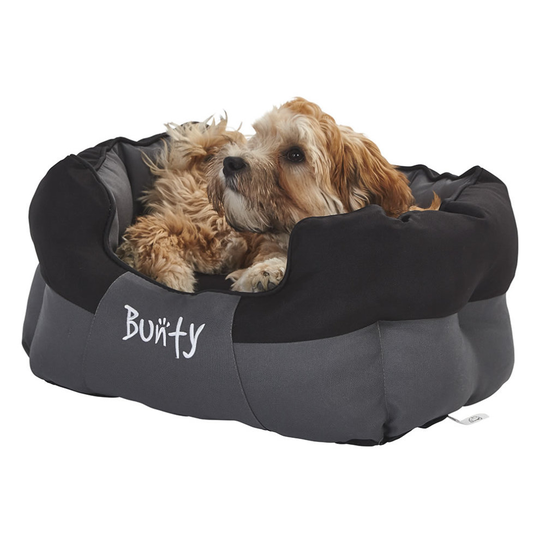 (Black, Small) Bunty Anchor Dog Bed | Heavy-Duty Water Resistant Pet Bed