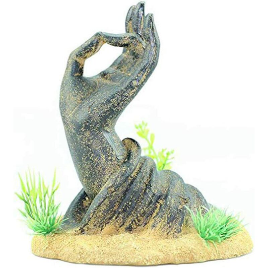 Guanyin Jade Hand Decoration Fish and Shrimp Hand-shaped Hideout Buddha Aquarium Tank Ornaments