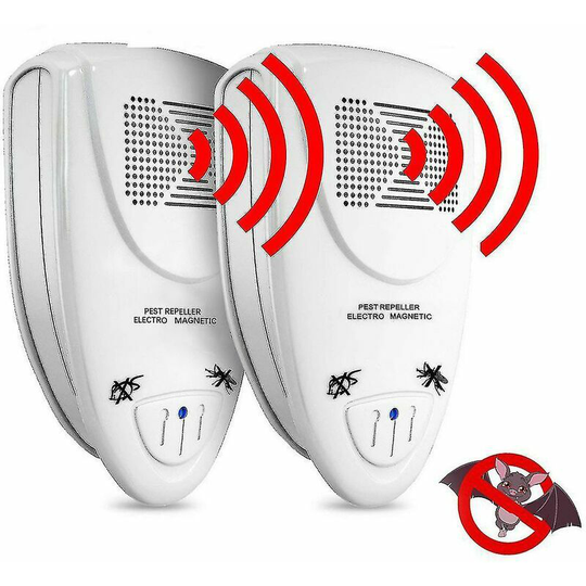 Ultrasonic bat repulsive pack of 2-get rid of bats in 72 hours plug eu