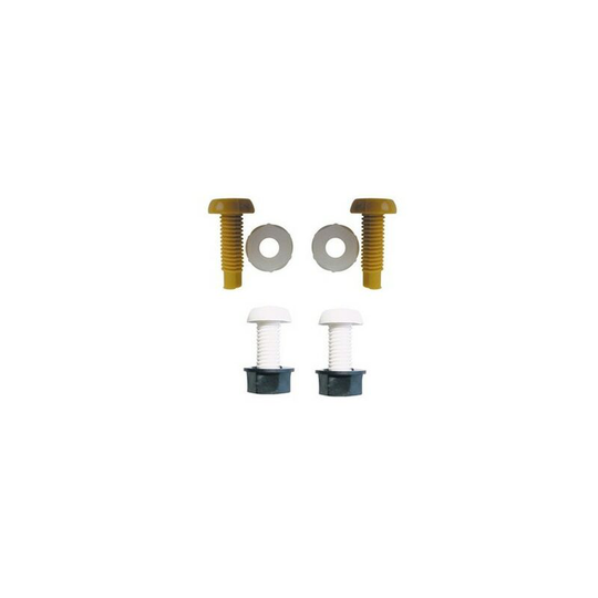 Number Plate Screws & Nuts - White & Yellow - M6 x 23mm - Pack Of 4 - PWN547 - Wot-nots